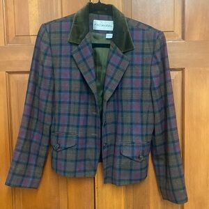 Vintage plaid wool blazer